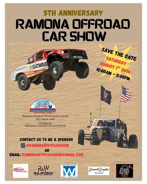 Ramona Off-Road Car Show flyer August 2026